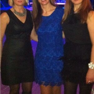 Blue Sleeveless Sheath Mini Dress